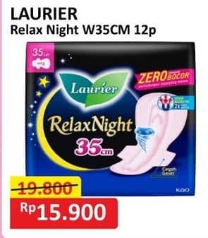 Promo Harga Laurier Relax Night 35cm 12 pcs - Alfamart