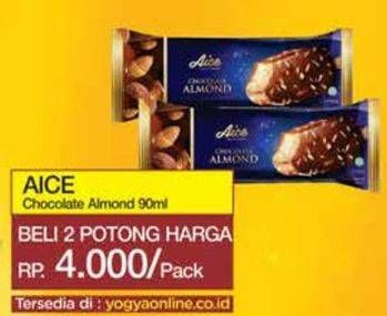 Promo Harga Aice Ice Cream Chocolate Almond 90 gr - Yogya
