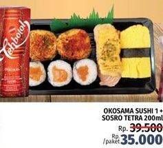 Promo Harga OKOSAMA Sushi 1 + SOSRO TETRA 200ml  - LotteMart
