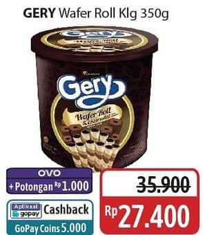 Promo Harga Gery Wafer Roll 380 gr - Alfamidi