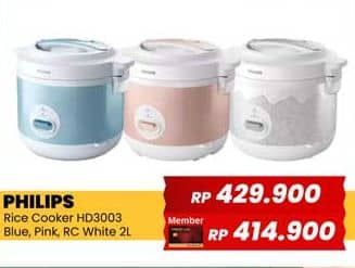 Promo Harga Philips HD3003/30 Rice Cooker 1.8L  - Yogya