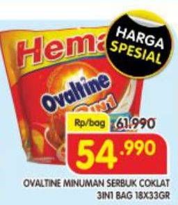 Promo Harga OVALTINE 3 In 1 per 18 sachet 33 gr - Superindo