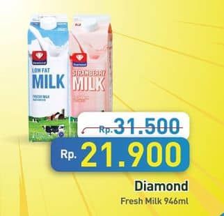 Promo Harga Diamond Fresh Milk 946 ml - Hypermart