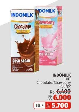 Promo Harga Indomilk Susu UHT Cokelat, Stroberi 250 ml - LotteMart