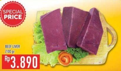 Promo Harga Beef Liver (Hati Sapi) per 100 gr - Hypermart