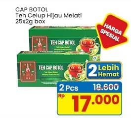 Promo Harga Teh Cap Botol Teh Hijau Celup per 25 pcs 2 gr - Indomaret