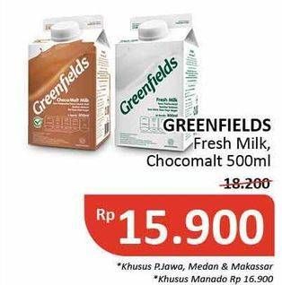 Promo Harga GREENFIELDS Fresh Milk Choco Malt 500 ml - Alfamidi