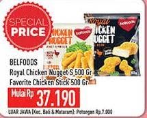Promo Harga BELFOODS Royal Nugget Chicken Nugget S, Chicken Nugget Stick 500 gr - Hypermart