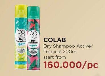 Promo Harga COLAB Dry Shampoo Active, Tropical 200 ml - Watsons