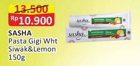 Promo Harga SASHA Toothpaste White Siwak Lemon 150 gr - Alfamart
