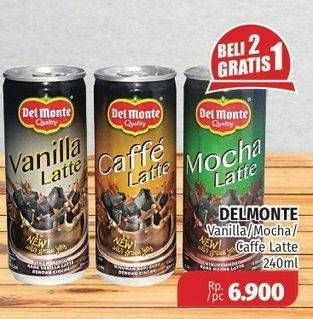 Promo Harga DEL MONTE Latte Mocha Latte, Vanilla Latte, Caffe Latte 240 ml - Lotte Grosir