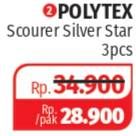Promo Harga POLYTEX Scourer Silver Star 3 pcs - Lotte Grosir