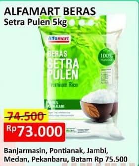 Promo Harga Alfamart Beras Setra Pulen 5000 gr - Alfamart