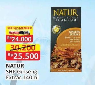 Promo Harga NATUR Shampoo Gingseng 140 ml - Alfamart