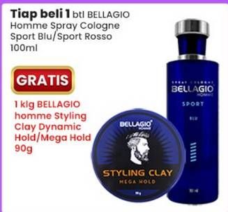 Promo Harga Bellagio Sport Spray Cologne Rosso, Blu 100 ml - Indomaret
