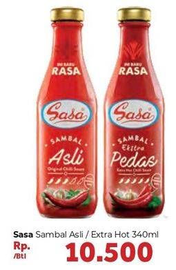 Promo Harga SASA Sambal Asli, Ekstra Pedas 340 ml - Carrefour