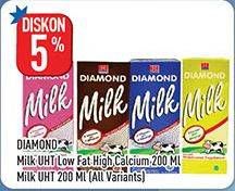 Promo Harga DIAMOND Milk UHT All Variants 200 ml - Hypermart