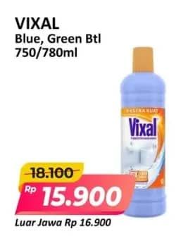 Promo Harga Vixal Pembersih Porselen Blue Extra Kuat, Green Kuat Harum 780 ml - Alfamart
