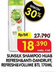 Promo Harga SUNSILK Hijab Shampoo Refresh Anti Dandruff, Refresh Volume 170 ml - Superindo