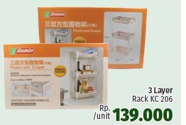 Promo Harga JINMIN Plastic Rack 3 Layer KC 206  - LotteMart