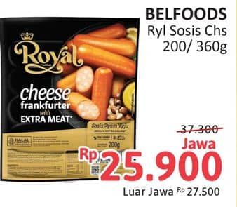 Promo Harga Belfoods Royal Sausages Cheese Frankfurter 200 gr - Alfamidi