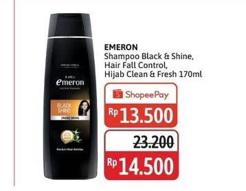 Emeron Shampoo Black & Shine, Hair Fall Control, Hijab Clean & Fresh 170ml