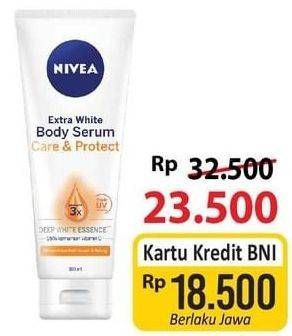 Promo Harga NIVEA Body Serum Extra White Care Protect 180 ml - Alfamart