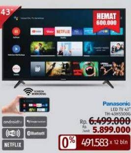 Promo Harga PANASONIC TH-43HS500G | Android TV   - LotteMart