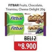 Promo Harga Fitbar Makanan Ringan Sehat Cheese Delight, Chocolate, Fruits, Tiramisu Delight 20 gr - Alfamidi