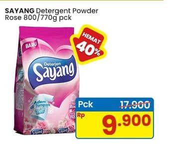 Promo Harga Sayang Detergent Powder Rose 800 gr - Indomaret