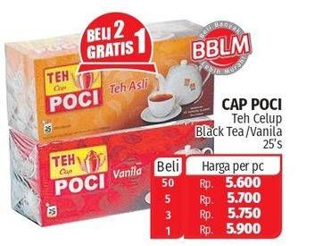 Promo Harga Cap Poci Teh Celup Black Tea, Vanila 25 pcs - Lotte Grosir