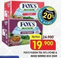 Promo Harga Foxs Fusion Tea Lychee, Mixed Berries 25 gr - Superindo