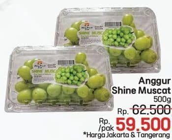 Promo Harga Anggur Shine Muscat 500 gr - LotteMart
