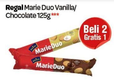 Promo Harga REGAL Marie Duo Vanilla, Coklat 125 gr - Carrefour