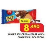 Promo Harga WALLS Feastwich Vanilla Chocolate 120 ml - Superindo