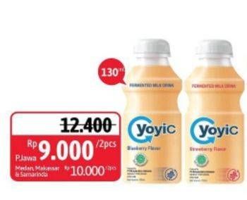 Promo Harga YOYIC Probiotic Fermented Milk Drink per 2 botol 130 ml - Alfamidi