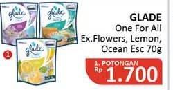 Promo Harga GLADE One For All Exotic Flower, Lemon Squash, Ocean Escape 80 gr - Alfamidi