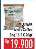 Promo Harga Luwak White Koffie per 18 sachet 20 gr - Hypermart