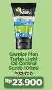 Promo Harga GARNIER MEN Turbo Light Oil Control Facial Foam Anti Blackheads Brightening Icy Scrub 100 ml - Indomaret