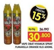 Promo Harga FUMAKILLA VAPE Aerosol Orange 600 ml - Superindo