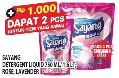Promo Harga Sayang Liquid Detergent Rose, Lavender 800 ml - Hypermart