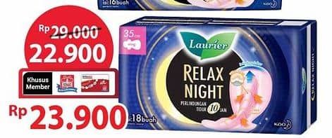 Promo Harga Laurier Relax Night 35cm 18 pcs - Alfamart
