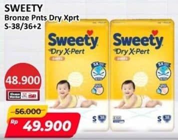Promo Harga Sweety Bronze Pants Dry X-Pert S36+2 38 pcs - Alfamart
