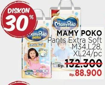 Promo Harga Mamy Poko Pants Extra Soft Boys/Girls M34, L28, XL24  - LotteMart