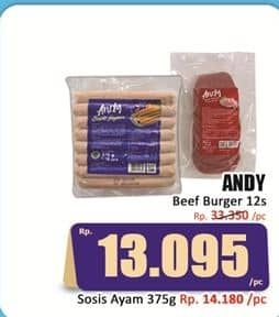 Promo Harga Andy Beef Burger 12 pcs - Hari Hari