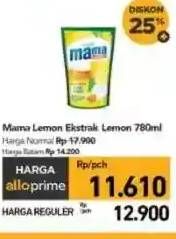 Promo Harga Mama Lemon Cairan Pencuci Piring Lemon Daun Mint 780 ml - Carrefour