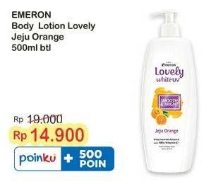 Promo Harga Emeron Lovely White Hand & Body Lotion Smooth Bright Jeju Orange 500 ml - Indomaret