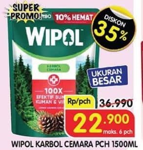 Promo Harga Wipol Karbol Wangi Cemara 1500 ml - Superindo