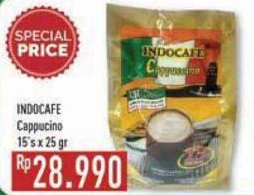 Promo Harga Indocafe Cappuccino per 15 sachet 25 gr - Hypermart