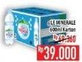 Promo Harga LE MINERALE Air Mineral per 24 botol 600 ml - Hypermart